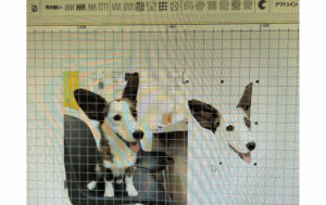 写真をパソコンにデータを送り、刺繍をするためのデータ制作